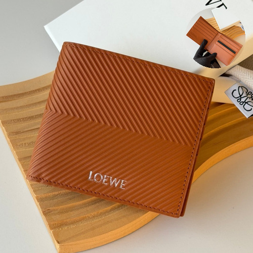Loewe Puzzle Pebbled Calfskin Bi-Fold Wallet 로에베 퍼즐 페블드 카프스킨 반지갑 L1146 11cm