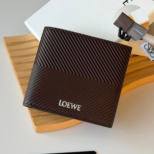 Loewe Puzzle Pebbled Calfskin Bi-Fold Wallet 로에베 퍼즐 페블드 카프스킨 반지갑 L1146 11cm