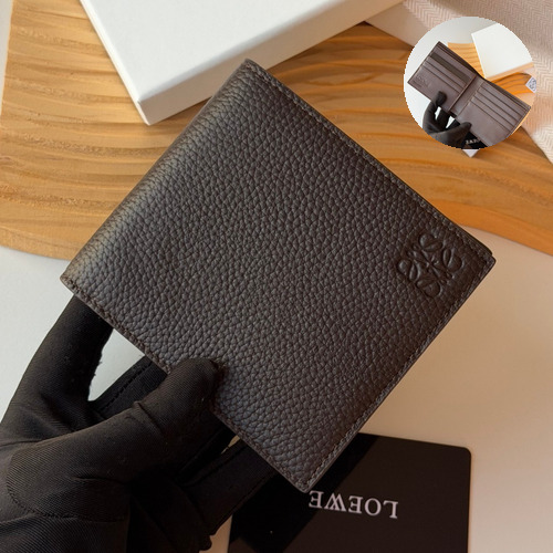 Loewe Puzzle Pebbled Calfskin Bi-Fold Wallet 로에베 퍼즐 페블드 카프스킨 반지갑 L1147 11cm