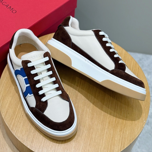 Salvatore Ferragamo Gancini Mesh Leather Low Sneakers 살바토레 페라가모 간치니 메쉬 레더 로우 스니커즈