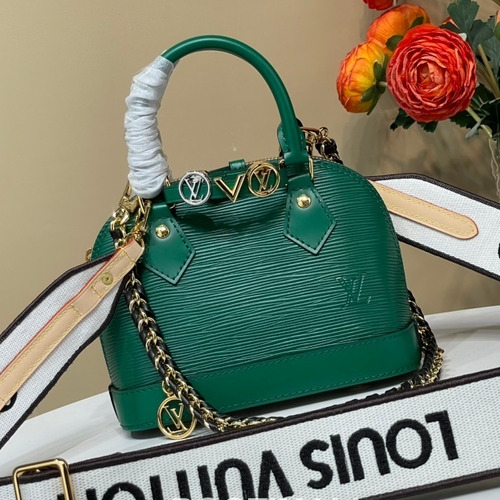 Louis Vuitton Alma Mini LV&I Epi Leather Top Handle Bag 루이비통 알마 미니 K00015 LV&I 에피 레더 탑핸들백 18cm