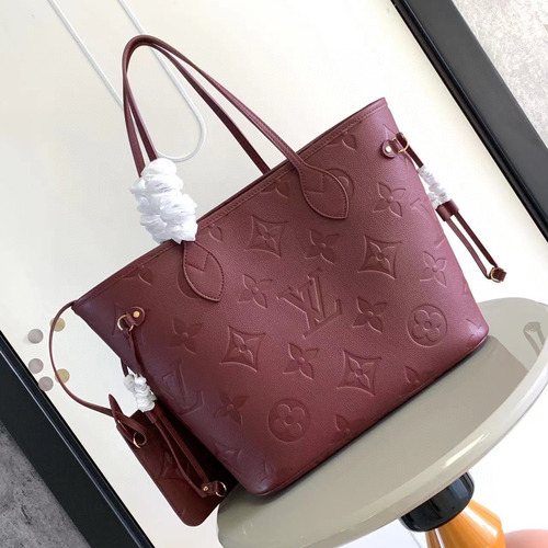 Louis Vuitton Neverfull MM M45686 Embossed Leather Tote Bag 루이비통 네버풀 MM 엠보스드 가죽 토트백 32cm