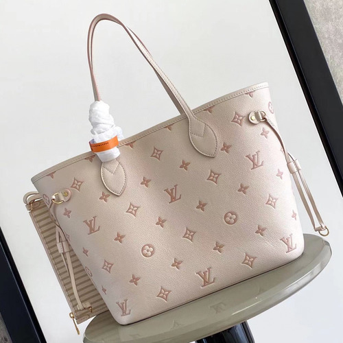 Louis Vuitton Neverfull MM M45686 Embossed Leather Tote Bag 루이비통 네버풀 MM 엠보스드 가죽 토트백 32cm