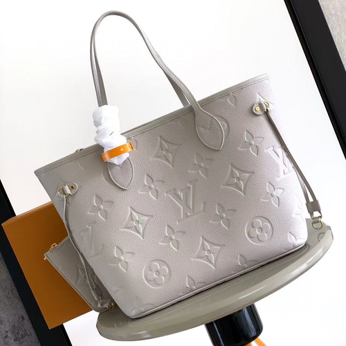 Louis Vuitton Neverfull MM M45686 Embossed Leather Tote Bag 루이비통 네버풀 MM 엠보스드 가죽 토트백 32cm