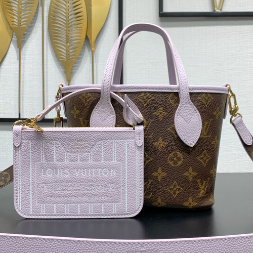 Louis Vuitton Neverfull Bandoulière Inside Out BB M25656 Monogram Canvas Grained Leather Shoulder Bag 루이비통 네버풀 반둘리에 인사이드 아웃 BB 모노그램 캔버스 그레인 레더 숄더백 26.5cm