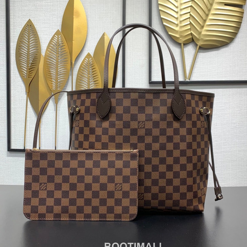 Louis Vuitton Neverfull MM N40599 Damier Ebene Coated Canvas Shoulder Bag 루이비통 네버풀 MM 다미에 에벤 코팅 캔버스 숄더백 31cm