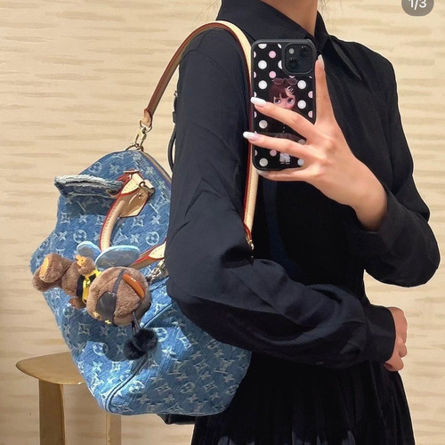 Louis Vuitton Speedy Soft 30 M14430 Monogram Denim Canvas Shoulder Bag 루이비통 스피디 소프트 30 모노그램 데님 캔버스 숄더백 30cm