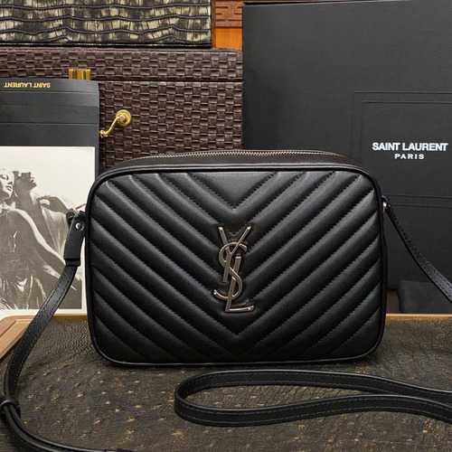 Saint Laurent Lou Camera Bag Calfskin Leather Shoulder Bag 생로랑 루 카메라백 카프스킨 가죽 숄더백 23cm