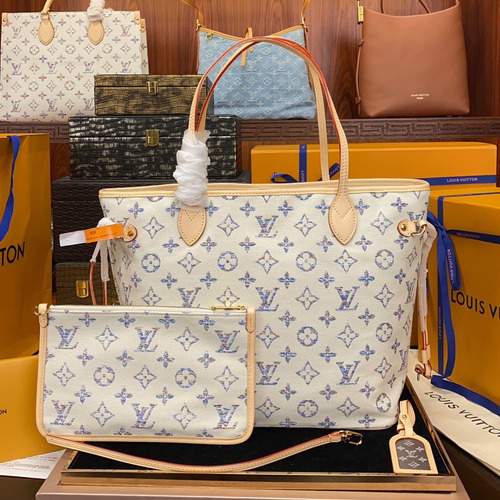 Louis Vuitton Neverfull MM M24905 Monogram Jacquard Textile Tote Bag 루이비통 네버풀 MM 모노그램 자카드 텍스타일 토트백 31cm