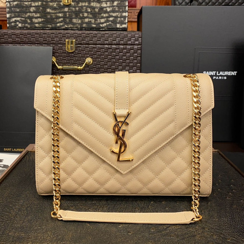 Saint Laurent Envelope Medium 487206 Grained Calfskin Quilted Chain Bag 생로랑 엔벨로프 미디움 그레인 카프스킨 퀼팅 체인백 24cm