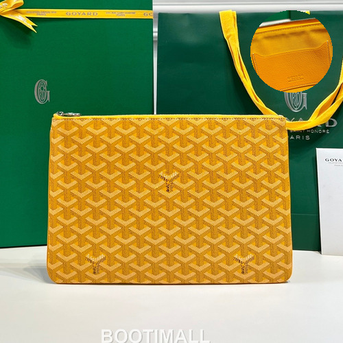 Goyard Goyardine Canvas Zip Clutch Pouch 8012 고야드 고야딘 캔버스 지퍼 클러치 파우치 30cm
