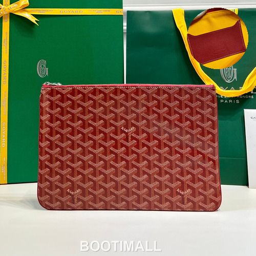 Goyard Goyardine Canvas Zip Clutch Pouch 8012 고야드 고야딘 캔버스 지퍼 클러치 파우치 30cm