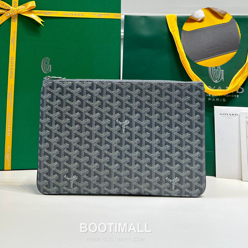 Goyard Goyardine Canvas Zip Clutch Pouch 8012 고야드 고야딘 캔버스 지퍼 클러치 파우치 30cm