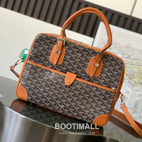 Goyard Ambassade Goyardine Canvas Briefcase 8070 고야드 앙바사드 고야딘 캔버스 브리프케이스 35cm