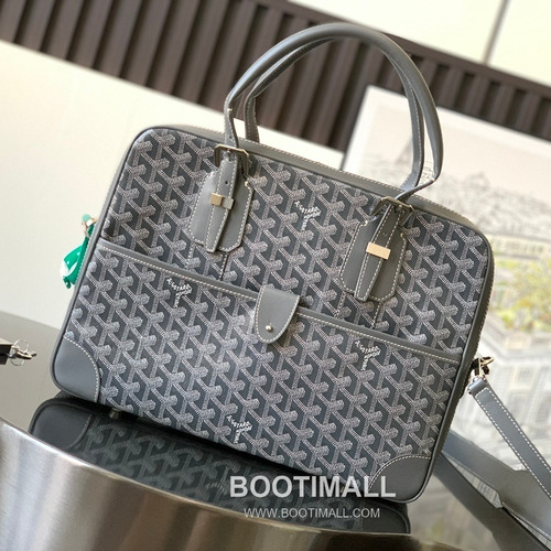 Goyard Ambassade Goyardine Canvas Briefcase 8070 고야드 앙바사드 고야딘 캔버스 브리프케이스 35cm
