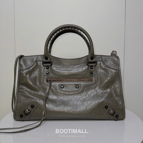 Balenciaga Le City Cracked Lambskin Large Motorcycle Bag B0098 발렌시아가 르 시티 크랙 램스킨 라지 모터사이클 숄더백 38cm