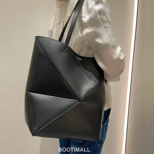 Loewe Puzzle Fold Glossy Calfskin Leather Large Tote Bag 1761 로에베 퍼즐 폴드 글로시 카프스킨 레더 라지 토트백 42cm