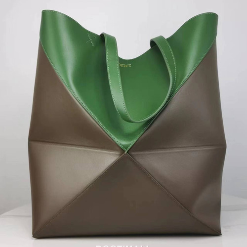 Loewe Puzzle Fold Glossy Calfskin Leather Large Tote Bag 1761 로에베 퍼즐 폴드 글로시 카프스킨 레더 라지 토트백 42cm