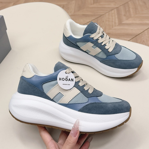 HOGAN Interactive Leather Chunky Sole Runner Sneakers 호간 인터랙티브 레더 청키솔 러너 스니커즈