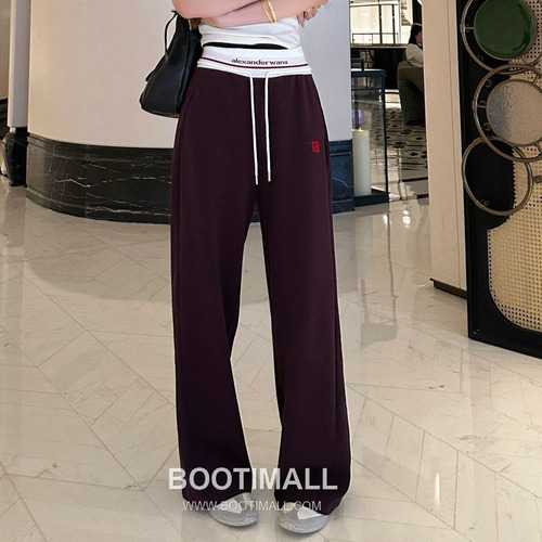 Alexander Wang SS26 Logo Tape High Waist Wide Leg Pants 알렉산더왕 로고 테이프 하이웨이스트 와이드 레그 팬츠