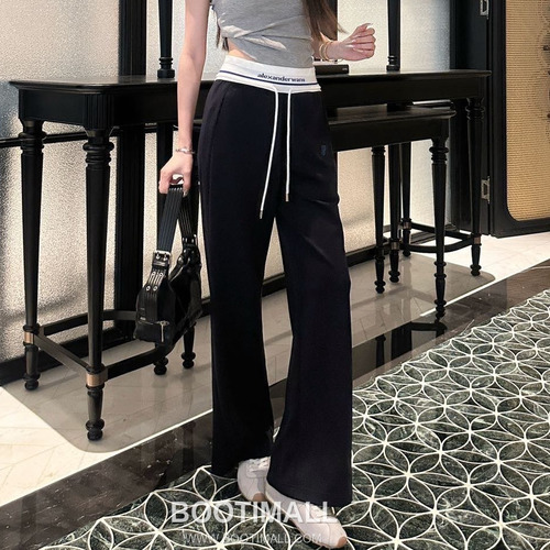 Alexander Wang SS26 Logo Tape High Waist Wide Leg Pants 알렉산더왕 로고 테이프 하이웨이스트 와이드 레그 팬츠