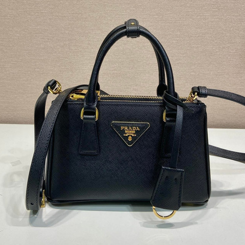 Prada Galleria Saffiano Leather Mini Tote Bag with Triangle Logo and Strap Detail 프라다 갤러리아 사피아노 가죽 트라이앵글 로고 스트랩 미니 토트백 1BA916 21cm