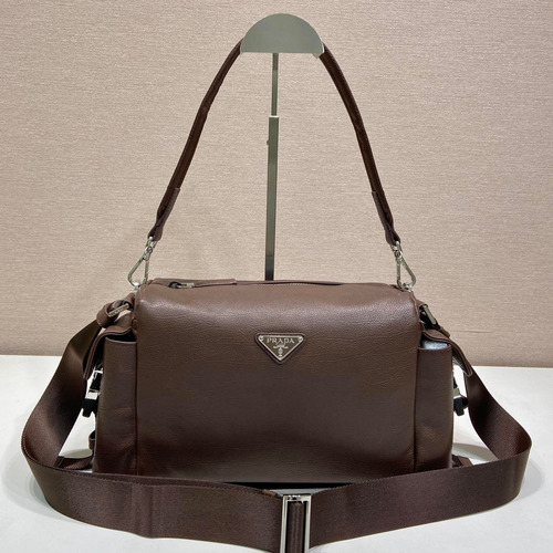 Prada Explore Calfskin Hobo Shoulder Bag with Dual Zip Pocket and Strap Detail 프라다 익스플로어 카프스킨 듀얼 지퍼 포켓 스트랩 호보 숄더백 2VH206 31cm