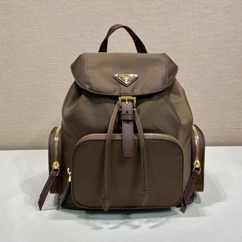 Prada Re-Nylon Backpack with Flap Drawstring Closure and Triple Zip Pocket Detail 프라다 리나일론 플랩 드로우스트링 트리플 지퍼 포켓 백팩 1BZ081 24.5cm