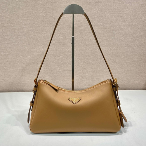 Prada Aimee Calfskin Hobo Shoulder Bag with Triangle Logo Detail 프라다 에이미 카프스킨 호보 숄더백 트라이앵글 로고 디테일 1BC229 31cm