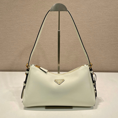 Prada Aimee Calfskin Hobo Shoulder Bag with Triangle Logo Detail 프라다 에이미 카프스킨 호보 숄더백 트라이앵글 로고 디테일 1BC229 31cm