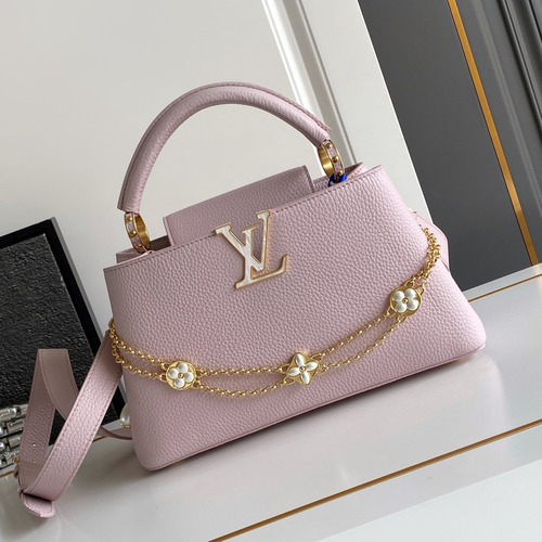 Louis Vuitton Calfskin Leather Top Handle Bag with Strap Lock Detail 루이비통 카프스킨 레더 탑핸들백 M25461 27cm
