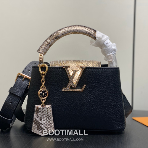 Louis Vuitton Capucines Mini Taurillon Leather Top Handle Bag with Python Trim Chain Detail 루이비통 카퓌신 미니 타우릴론 레더 탑핸들백 M89369 21cm