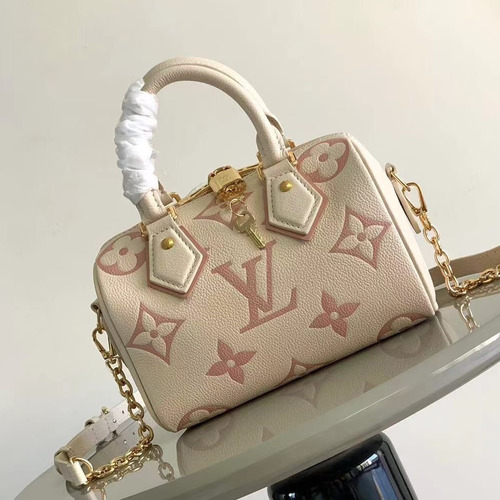 Louis Vuitton Speedy Bandoulière 20 Calfskin Leather Duffle Bag with Chain Strap Lock Detail 루이비통 스피디 반둘리에 20 카프스킨 레더 더플백 M46575 20.5cm