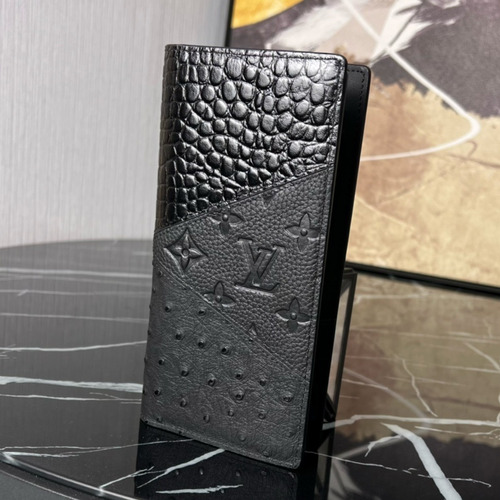 Louis Vuitton Brazza Wallet Taurillon Crocodile Ostrich Leather Long Bifold Card Holder with Coin Pocket 루이비통 브라짜 토리옹 크로커다일 오스트리치 레더 장지갑 카드홀더 M84668 19cm