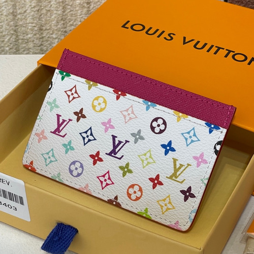 Louis Vuitton Card Holder Monogram Multicolor Canvas Slim Card Holder with Dual Slots 루이비통 모노그램 멀티컬러 캔버스 슬림 카드지갑 듀얼 슬롯 M13403 11cm