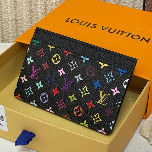 Louis Vuitton Card Holder Monogram Multicolor Coated Canvas Slim Card Holder with Dual Slots 루이비통 모노그램 멀티컬러 코팅 캔버스 슬림 카드지갑 듀얼 슬롯 M13403 11cm