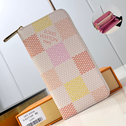 Louis Vuitton Zippy Wallet Damier Canvas Zip Around Long Wallet with Card Slots 루이비통 지피 월렛 다미에 캔버스 집 어라운드 장지갑 카드슬롯 N40748 19.5cm