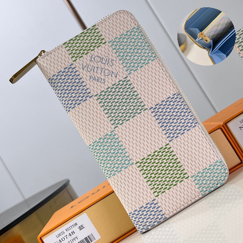 Louis Vuitton Zippy Wallet Damier Canvas Zip Around Long Wallet with Card Slots 루이비통 지피 월렛 다미에 캔버스 집 어라운드 장지갑 카드슬롯 N40748 19.5cm