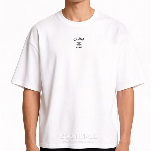 Celine 2026FW Triomphe Embroidered Cotton T-Shirt with Logo Detail 셀린느 2026FW 트리옹프 자수 코튼 반팔 티셔츠 로고 디테일