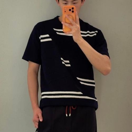 Loewe 2026FW Embroidered Wool Blend Knit T-Shirt with Jacquard Texture 로에베 2026FW 자수 울 혼방 니트 반팔 티셔츠 자카드 텍스처