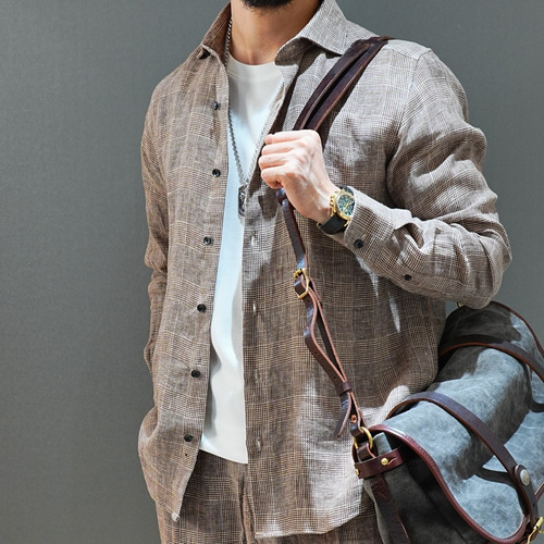 Zegna 2026 SS Linen Relaxed Fit Shirt with Spread Collar 제냐 2026 SS 린넨 루즈핏 셔츠 스프레드 칼라