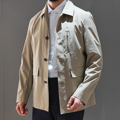 Loro Piana 2026 SS Nylon Spandex Jacket with Spread Collar 로로피아나 2026 SS 나일론 스판덱스 재킷 스프레드 칼라