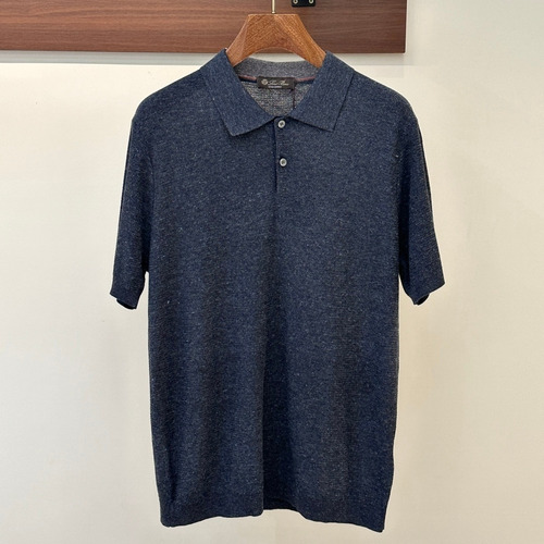 Loro Piana 2026 SS Linen Lyocell Acrylic Knit Polo Shirt with Spread Collar 로로피아나 2026 SS 린넨 라이오셀 아크릴 니트 폴로 셔츠 스프레드 칼라