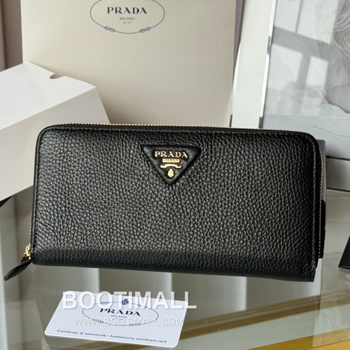 Prada Pebbled Calfskin Leather Zip Long Wallet with Single Zip Detail 프라다 페블드 카프스킨 레더 싱글 지퍼 장지갑 1ML506 20cm