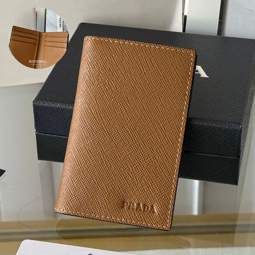 Prada Saffiano Leather Card Holder Wallet with Zip Coin Pocket Detail 프라다 사피아노 레더 지퍼 코인포켓 카드홀더 지갑 2MC101 11cm