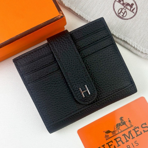 Hermes Togo Calfskin Leather Compact Wallet with Palladium Lock Detail 에르메스 토고 카프스킨 레더 팔라듐 락 디테일 반지갑 499 10.5cm