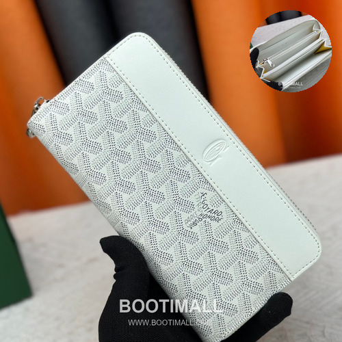Goyard Canvas Calfskin Leather Long Wallet with Zip Pocket Detail 고야드 캔버스 카프스킨 레더 지퍼 포켓 장지갑 3368 M60017 20cm