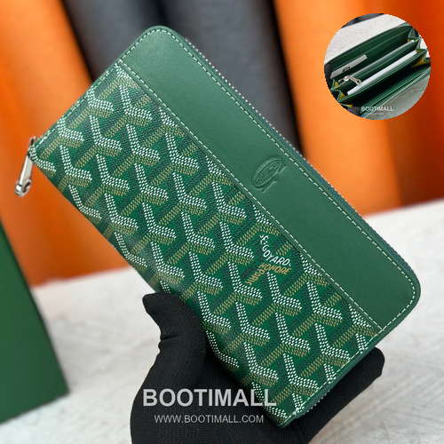 Goyard Canvas Calfskin Leather Long Wallet with Zip Pocket Detail 고야드 캔버스 카프스킨 레더 지퍼 포켓 장지갑 3368 M60017 20cm