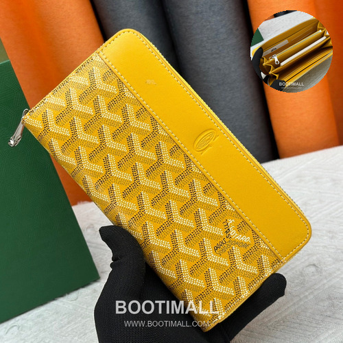 Goyard Canvas Calfskin Leather Long Wallet with Zip Pocket Detail 고야드 캔버스 카프스킨 레더 지퍼 포켓 장지갑 3368 M60017 20cm
