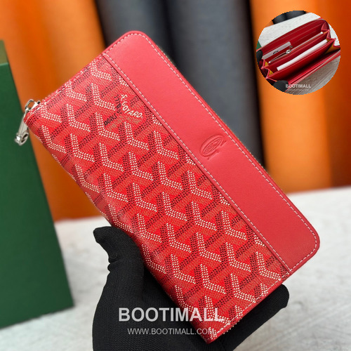 Goyard Canvas Calfskin Leather Long Wallet with Zip Pocket Detail 고야드 캔버스 카프스킨 레더 지퍼 포켓 장지갑 3368 M60017 20cm